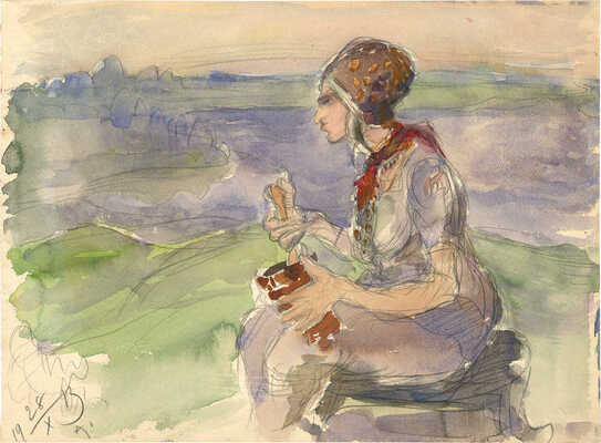 Баснина-Верхоланцева Анна Николаевна. Два листа из альбома: